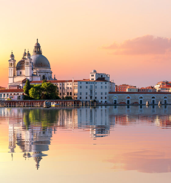 Laguna di Venezia al tramonto