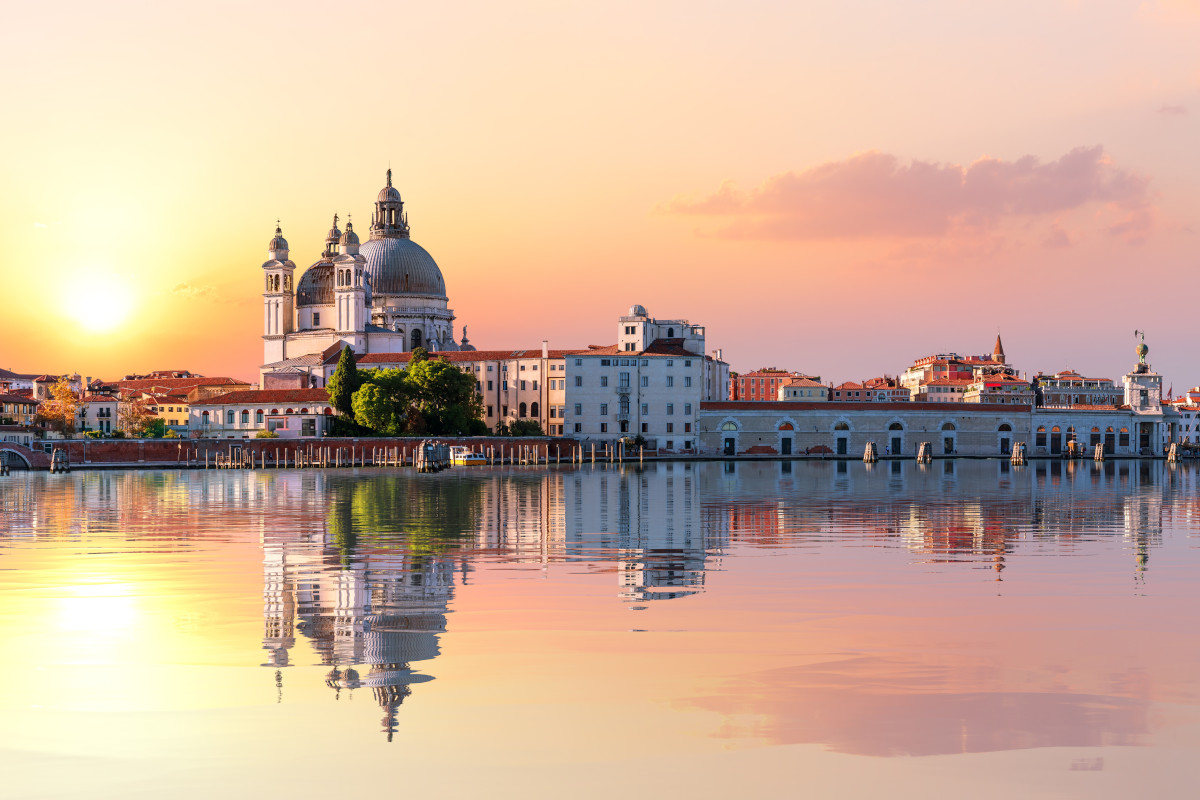 Laguna di Venezia al tramonto