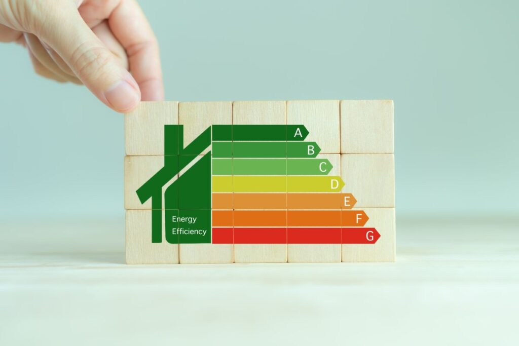 Schema della classi energetiche delle case 